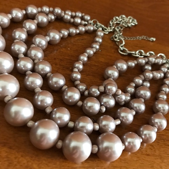 Faux pearl 4 strand necklace - Picture 5 of 9